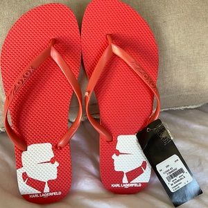 NWT Karl  Lagerfeld flip-flops